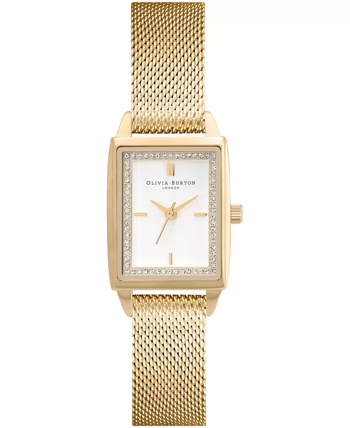 Women's Quartz Gold-Tone Stainless Steel Mesh Watch 25.5mm x 20.5mm | Macy's
