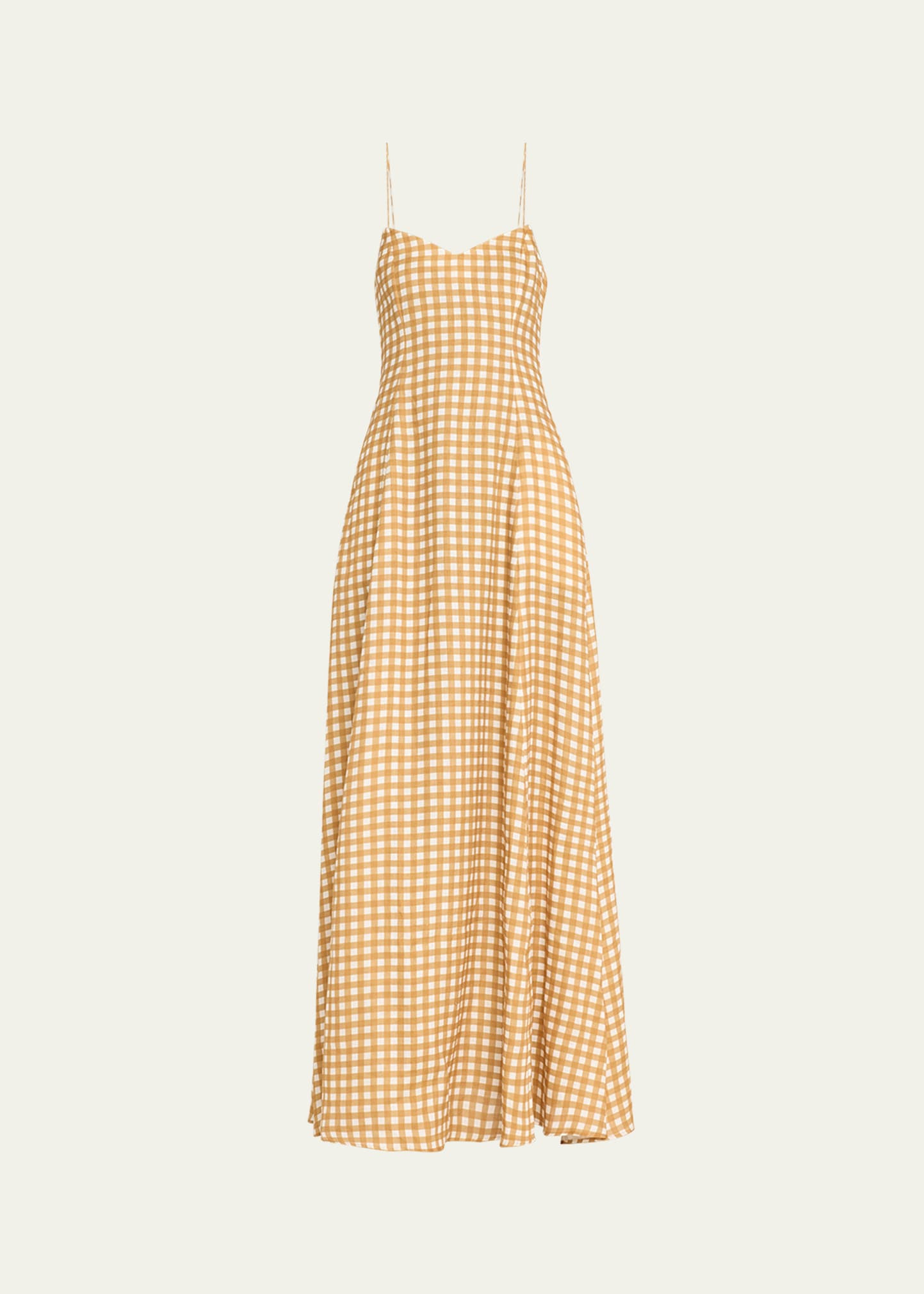 BERNADETTE Aria Linen Gingham Maxi Dress | Bergdorf Goodman