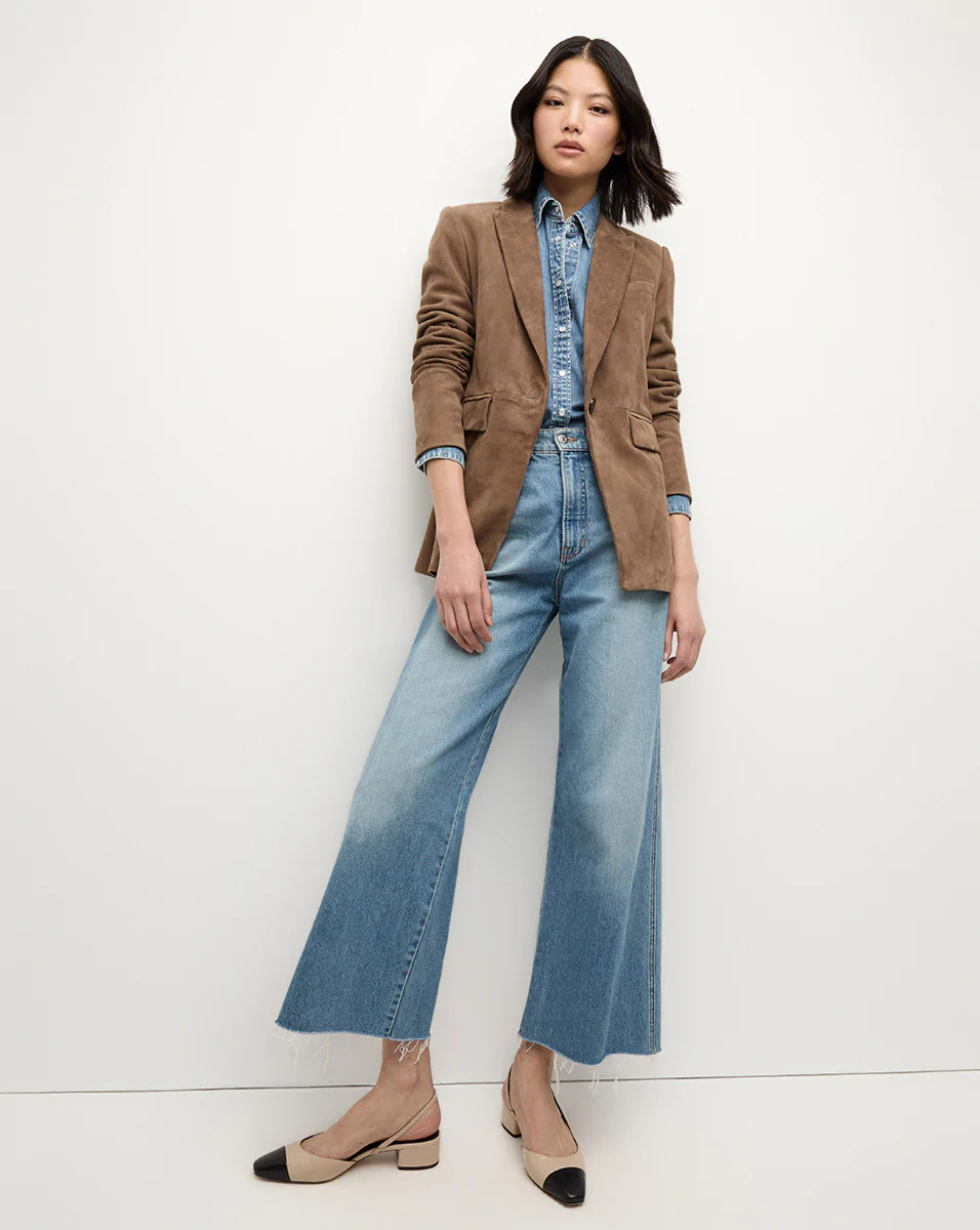 Duane Suede Dickey Jacket in Brown | Veronica Beard | Veronica Beard