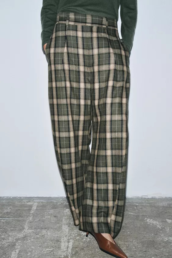 PLAID WOOL PANTS ZW COLLECTION | Zara US