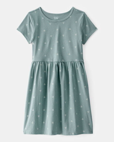Carter's Girls Heart Print Short-Sleeve Dress - Green 5 Green | Carter's Inc