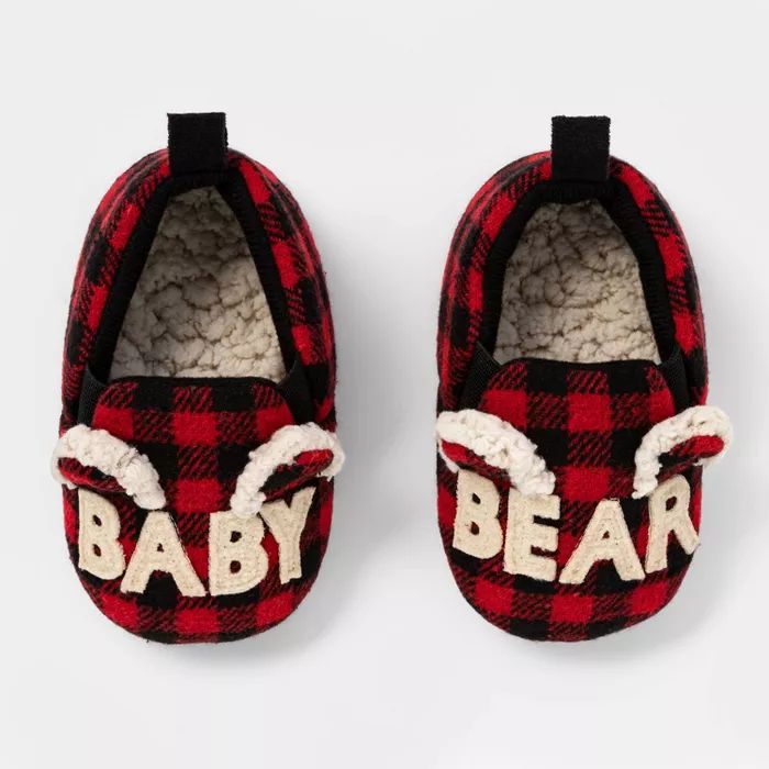 Toddlers' Family Sleep Baby Bear Slide Slippers - Wondershop™ Red | Target