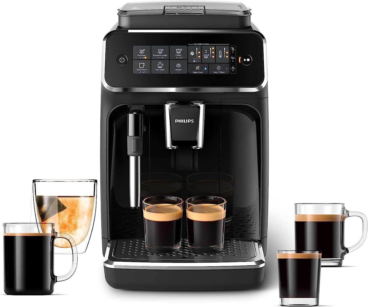 PHILIPS 3200 Series Fully Automatic Espresso Machine, Classic Milk Frother, 4 Coffee Varieties, I... | Amazon (US)