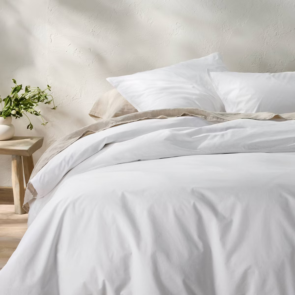 King Cotton Percale Duvet Set Natural - Casaluna™ | Target