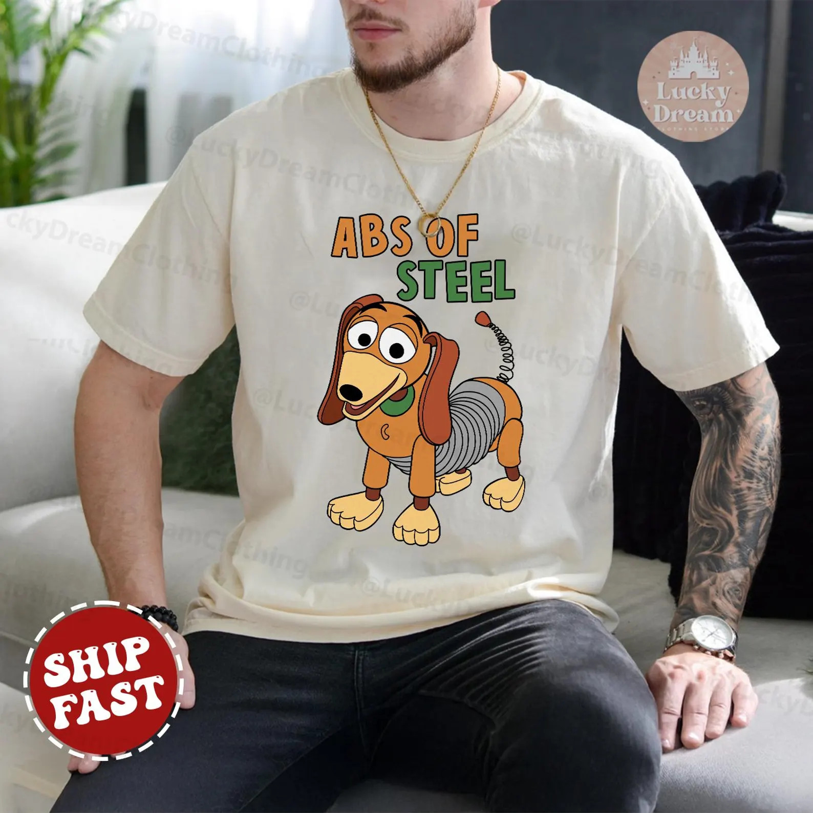 Disney Slinky Dog Shirt, Abs Of Steel Shirt, Dog Lover Family Shirt, Disney Gift Idea Men, Funny ... | Etsy (Global)