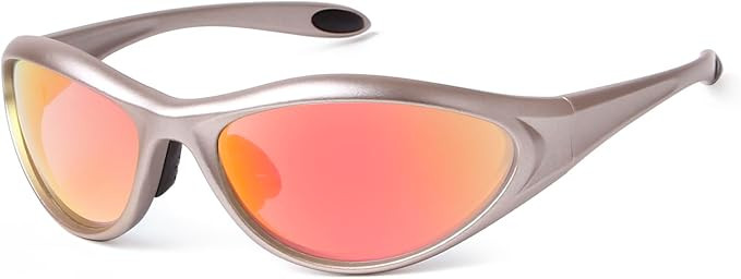 ADE WU Trendy Y2K Rave Sunglasses Wrap Around Sporty Sun Glasses Goggles | Wraparound Shield Shad... | Amazon (US)
