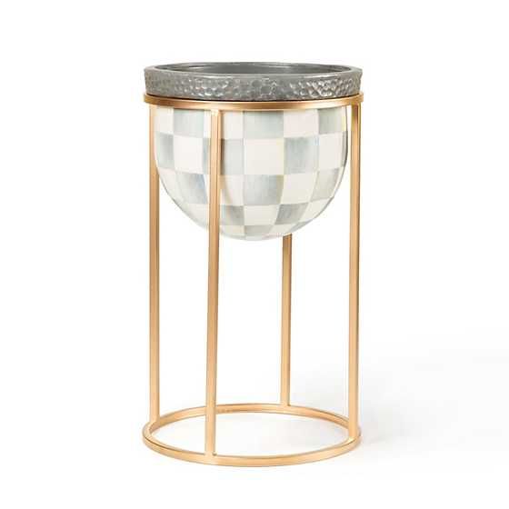 Sterling Check Plant Stand - Short | MacKenzie-Childs