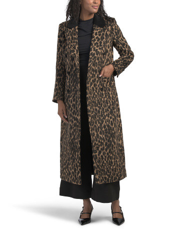 Contrast Collar Tuxedo Maxi Coat | TJ Maxx