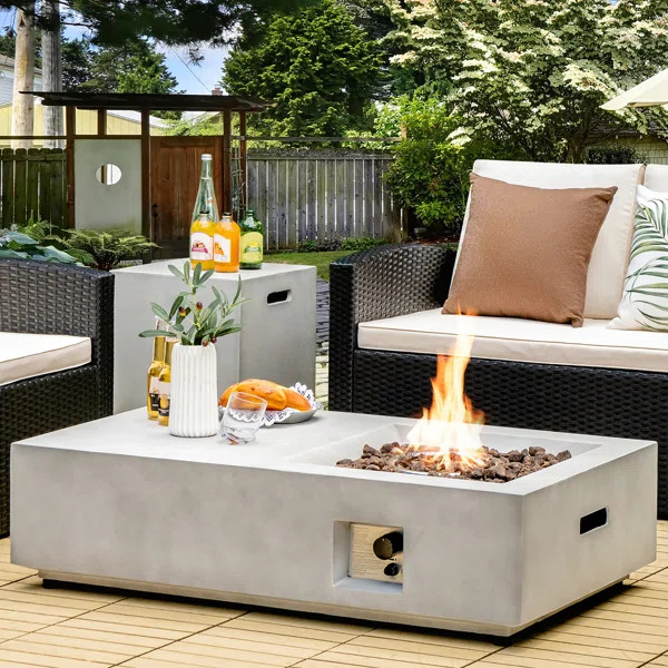 Peavy 12.5'' H x 48'' W Propane Outdoor Fire Pit Table | Wayfair North America