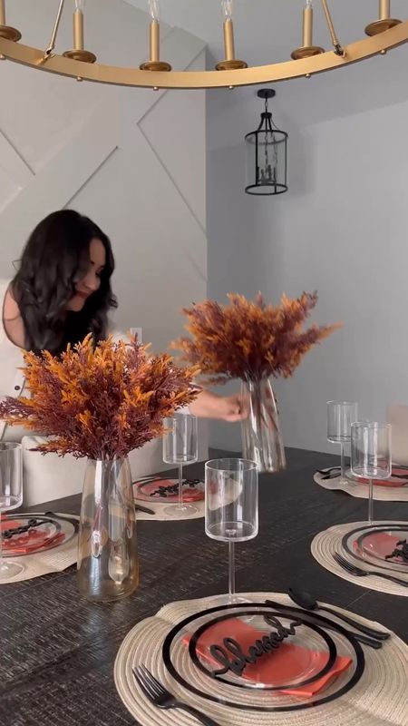 Easy and beautiful Thanksgiving table setting! 🦃🍽️ everything I used is high quality and disposable for easy clean up after dinner so you can enjoy your guests 🫶🏼

Follow for more thanksgiving and hosting ideas!!

Thanksgiving table, thanksgiving Fall decor, table setting, tablescape, traditional Fall decor, buffet party setup, affordable hosting, party on a budget, buffet setup, dinner party, dinner table ideas, Amazon home finds 

#LTKSeasonal #LTKhome #LTKparties