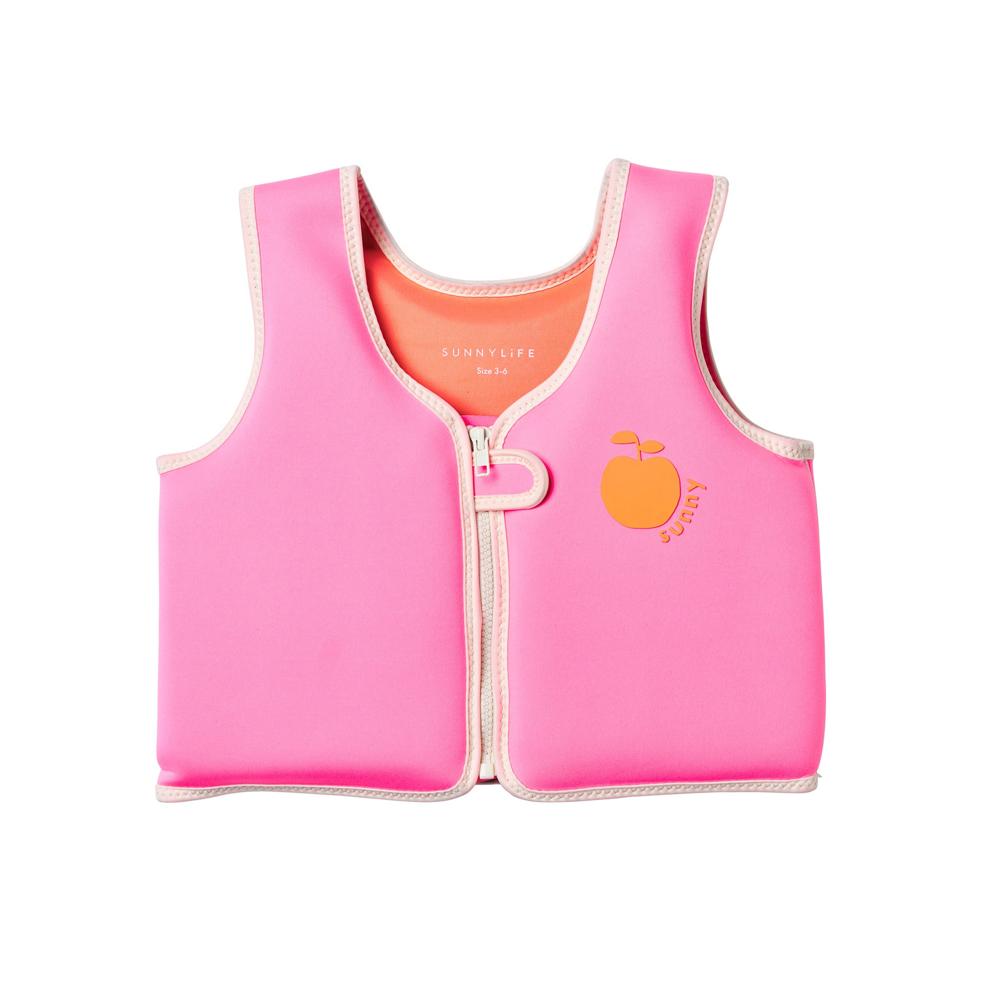 Kids Swim Vest 3-6 - Poppy the Peach Neon Pink | SUNNYLIFE US