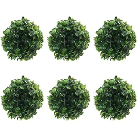 ARTIBETTER 6pcs 10cm Artificial Boxwood Ball Topiary Plants Round for Home Wedding Party Decor Garde | Amazon (US)