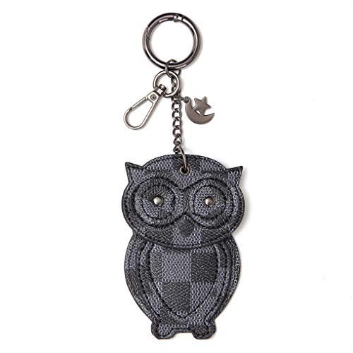 Daisy Rose Owl Key Chain Decoration for bags with clasp - Key FOB Ring - PU Vegan Leather (Black) | Walmart (US)