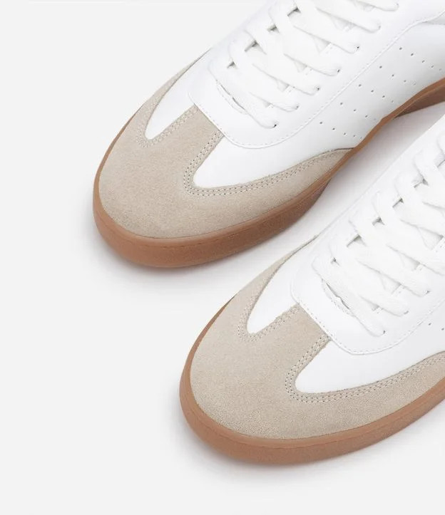 Tênis Court em Pu com Recortes Texturizados Branco | Renner (BR)