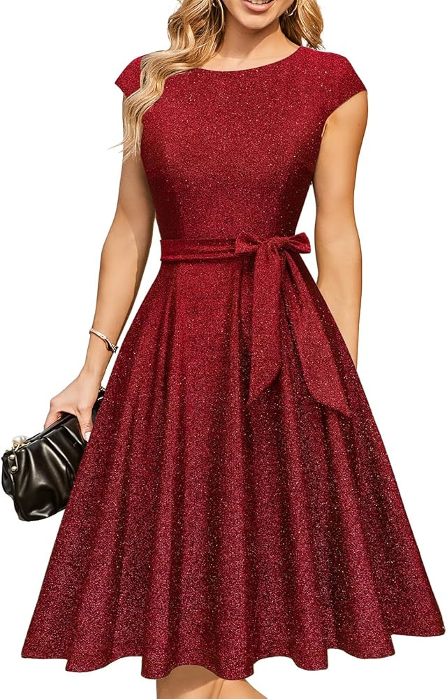 DRESSTELLS Cocktail Dress, Formal Wedding Guest Dresses for Women Modest Holiday Party Prom Dress | Amazon (US)