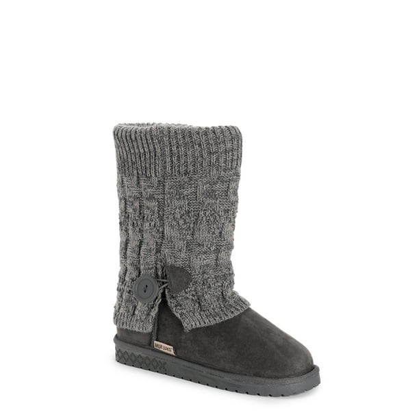 Muk Luks Women's Janie Side Button Cable Knit Boot-Wide Width Available - Walmart.com | Walmart (US)