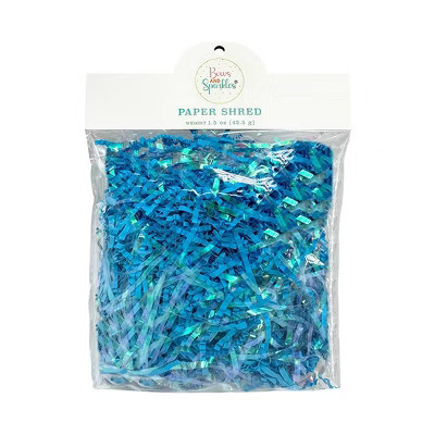 Bows And Sparkles 1.5oz Paper Shred Filler Blue | Target