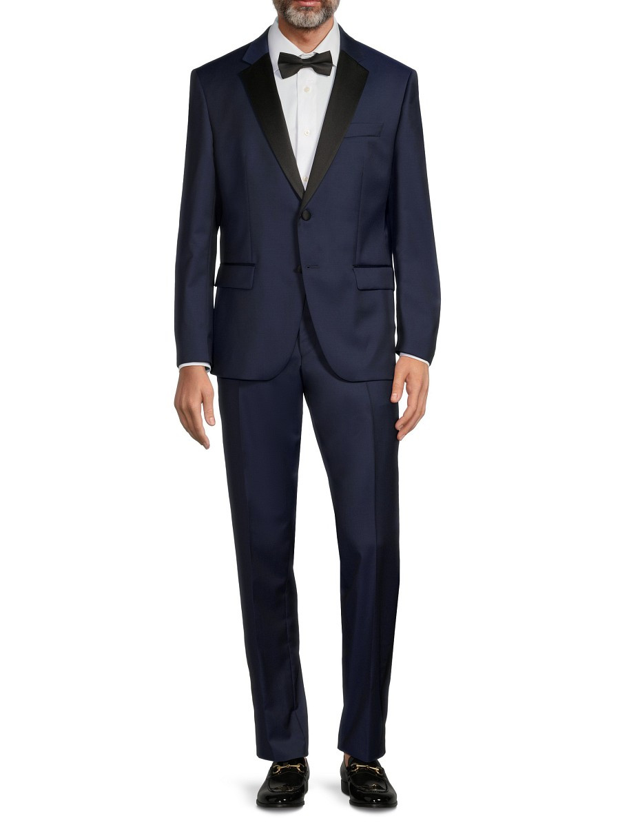 BOSS Men's Huge Solid Virgin Wool Tuxedo - Navy - Size 40 R | Saks Fifth Avenue OFF 5TH