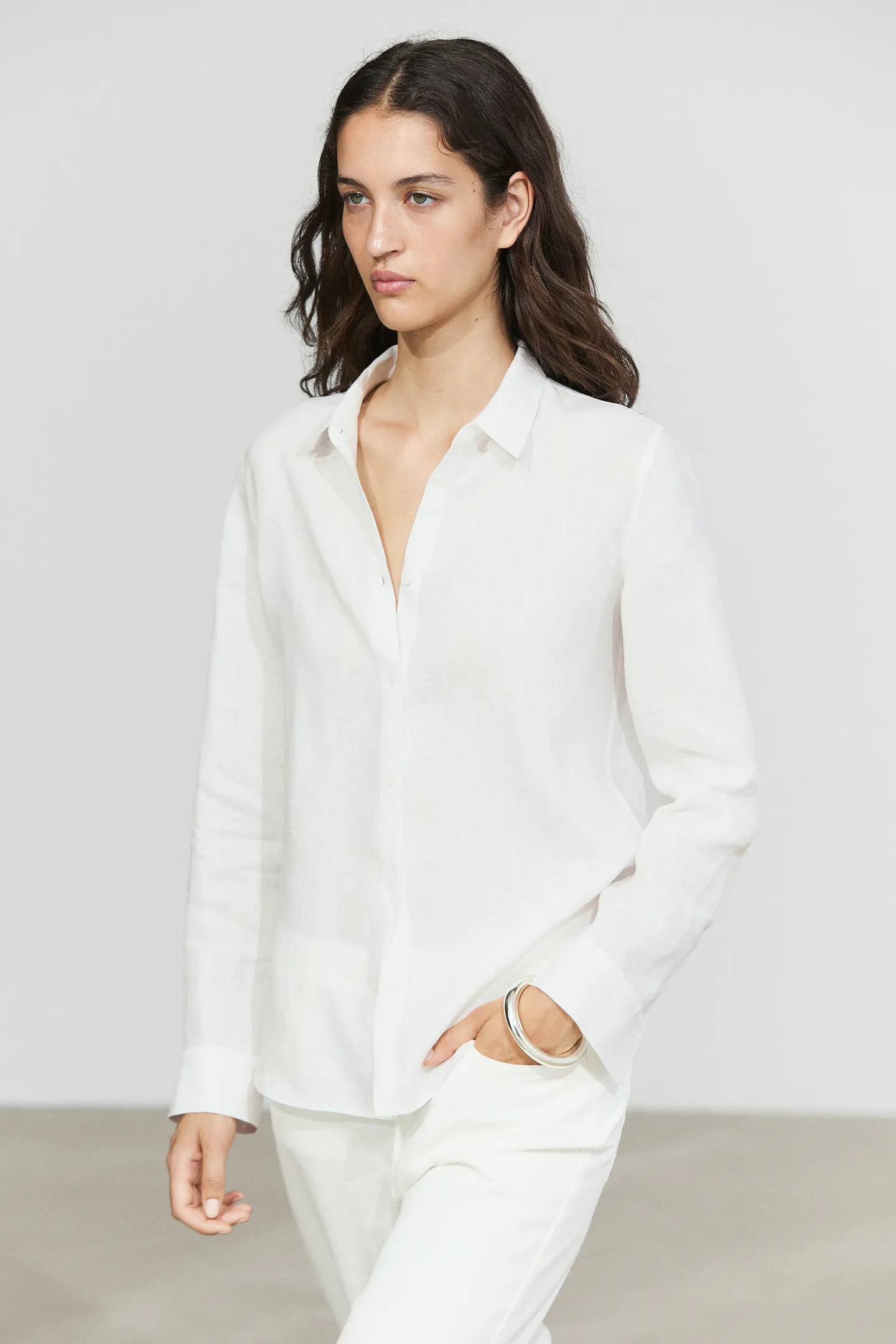 Flowing 100% linen shirt | Massimo Dutti UK
