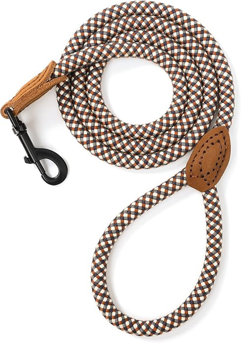 Mile High Life Rope Leash with Genuine Leather Connection, 6 FT/5 FT/4 FT, Heavy Duty Leash for M... | Amazon (US)