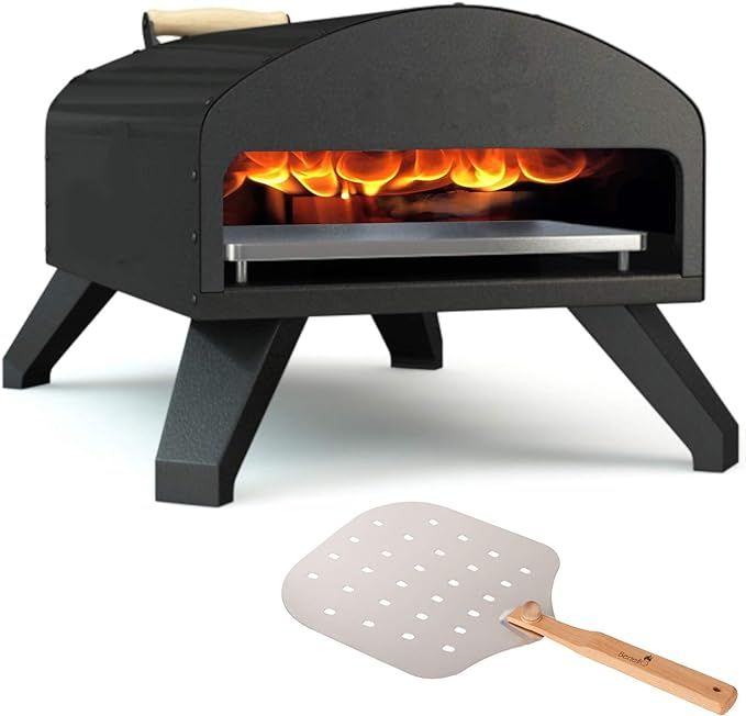Bertello Outdoor Pizza Oven Black + Pizza Peel Combo. Outdoor Wood Fired Pizza Oven and Portable ... | Amazon (US)