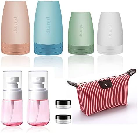 GlamChics Silicone Refillable Travel Bottles Set, Leak Proof Travel Size containers For Toiletries,T | Amazon (US)
