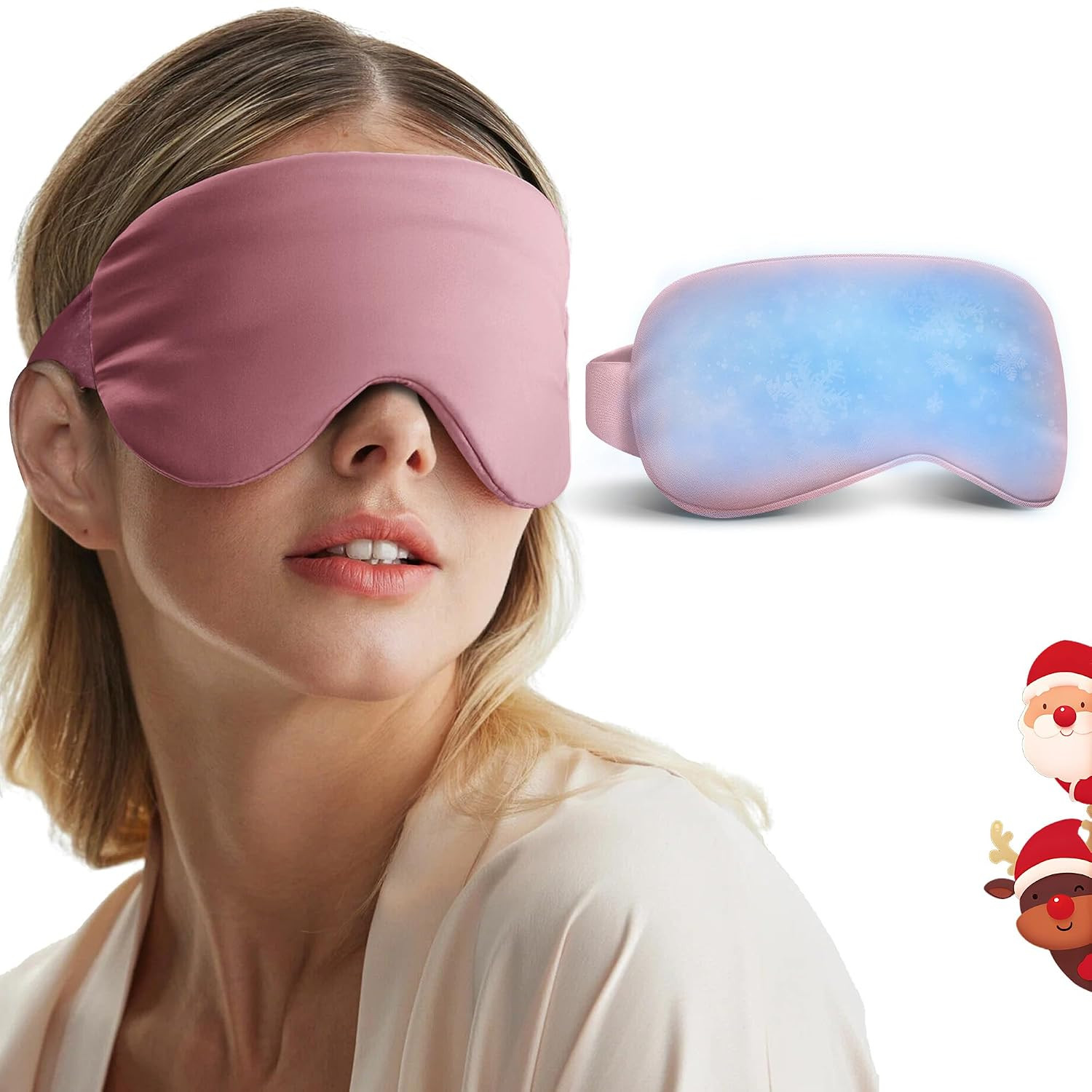 Self Care Gift for Women, Cooling Eye Mask for Puffy Eyes, Tired Eyes, Headache Relief and Migraine Comfort, Reusable Gel Cold Compress for Soothing Eye Care, Relaxing Gifts for Women Pink | Amazon (US)
