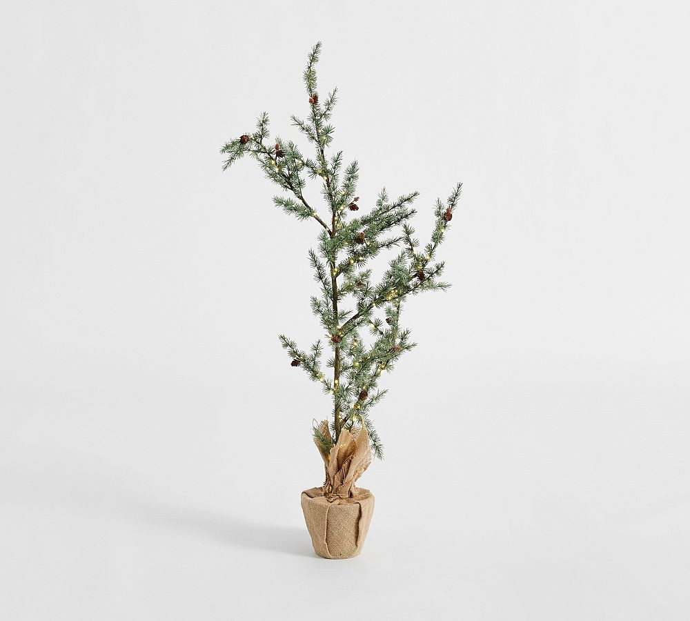 Lit Faux Twiggy Tree in Burlap | Pottery Barn (US)
