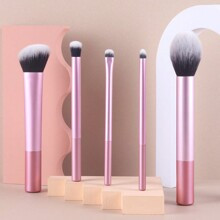 5pcs Pink Makeup Brush Set, Including Blush Brush, Powder Brush, Contour Brush, Eyeshadow Brush, Multifunctional Brushes Suitable For Daily Use | SHEIN