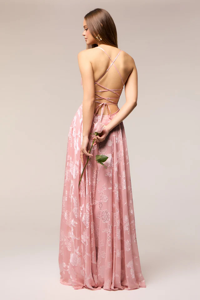 Vivienne Floral Brocade Lace-Up Dress | Windsor Stores