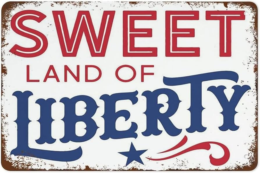 Vintage Sweet Land of Liberty Patriotic Independence Day Poster Metal Aluminium Tin Sign Wall Dec... | Amazon (US)