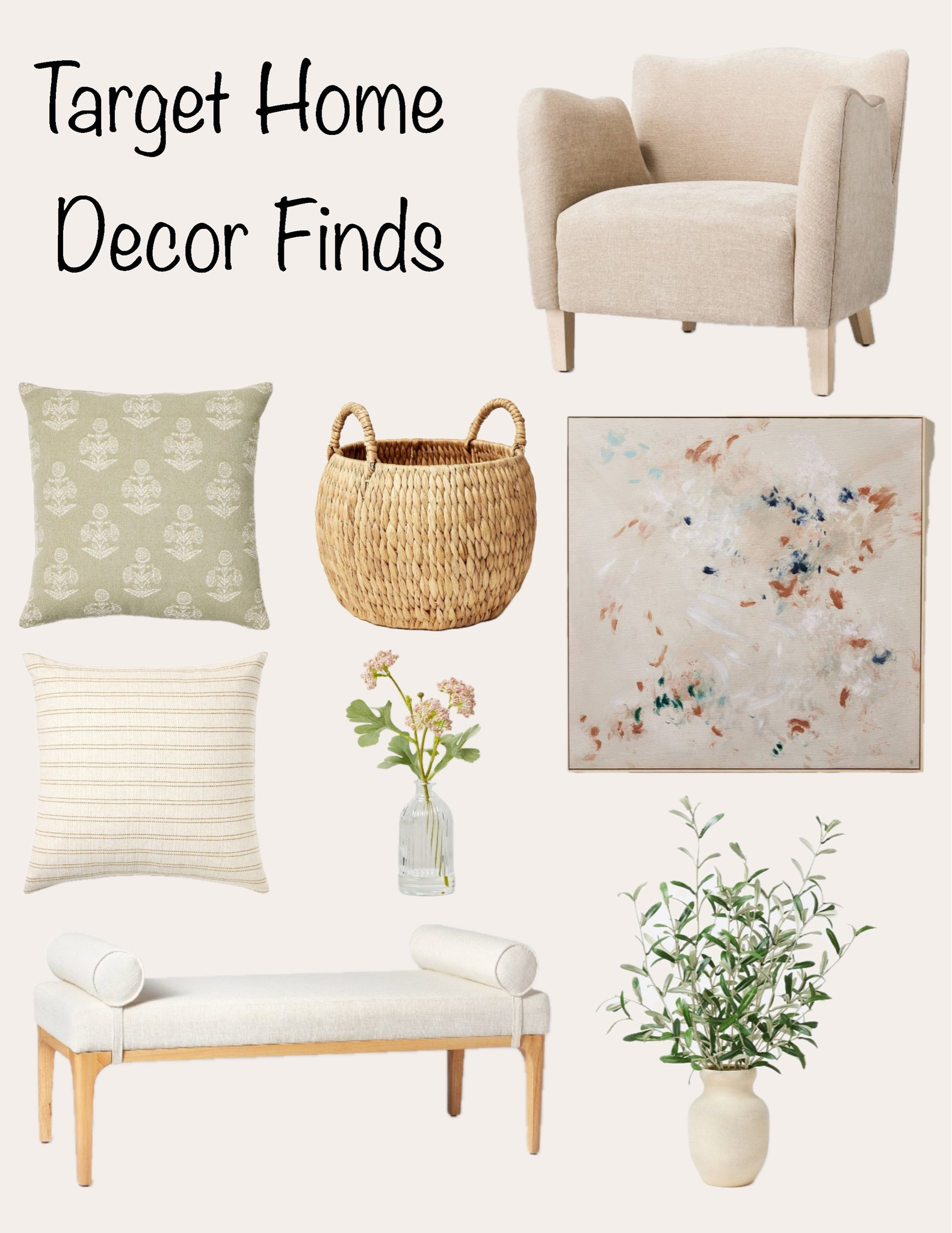 Target new home arrivals, accent chair, basket, wall art, florals, bench, throw pillows, spring decor 

#LTKSeasonal #LTKfindsunder100 #LTKhome