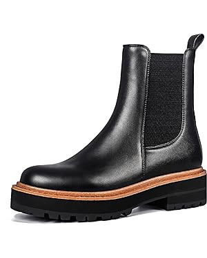 MUCCCUTE Trendy Chelsea Boots for Women Fashion Ankle Boots Platform Chunky Boots with Lug Sole | Amazon (US)