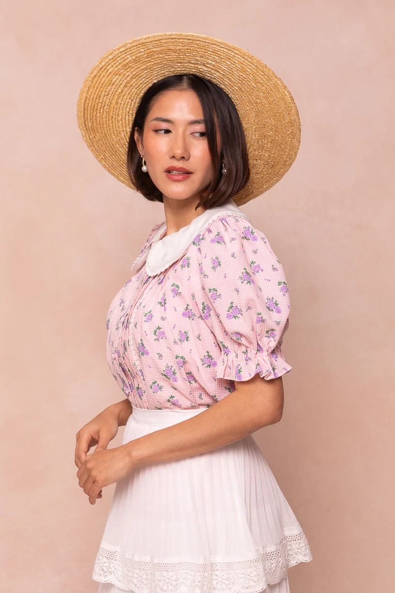 Etta Jo Blouse in Purple Floral | Ivy City Co