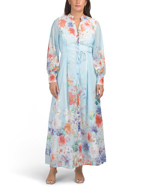 Long Sleeve Floral Print Maxi Dress | Casual Dresses  | Marshalls | Marshalls
