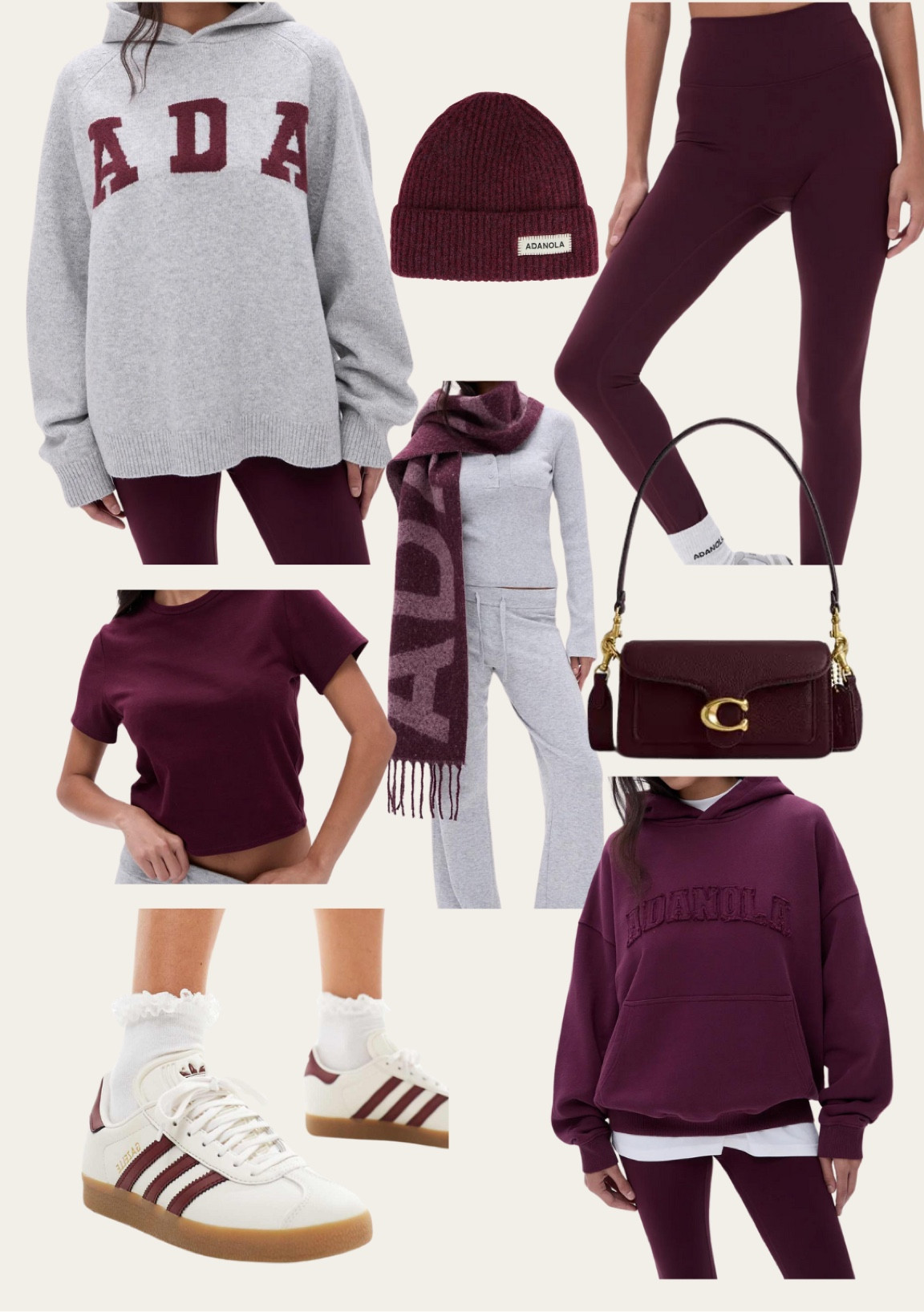 Ways to wear the new Adanola burgundy autumn drop - dark cherry 🍒 


Burgundy leggings, burgundy Hoody, burgundy bag, burgundy T-shirt, burgundy scarf, burgundy hat, Adidas Samba burgundy , ada burgundy & grey knit jumper 

#LTKautumn #LTKstyletip #LTKuk
