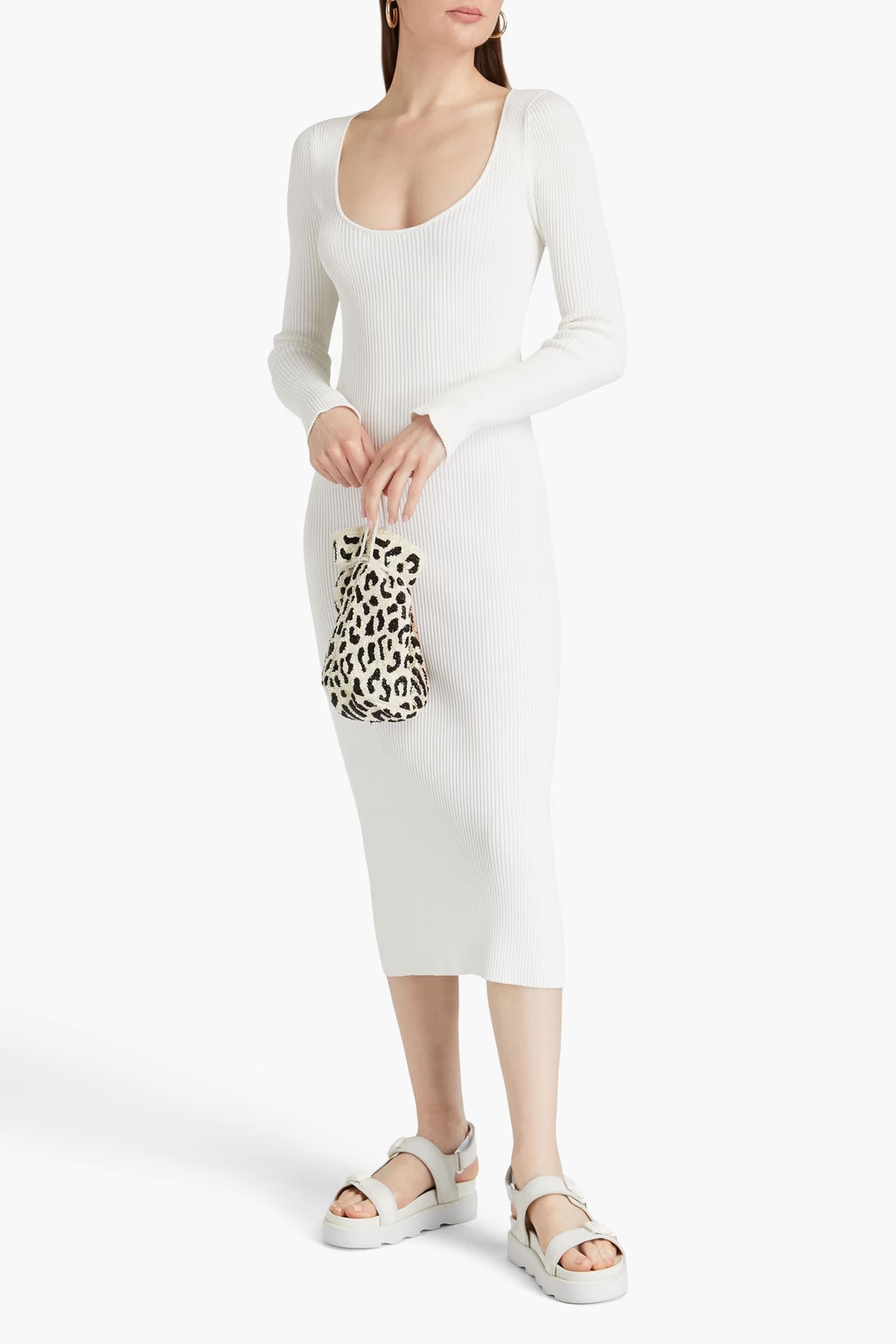 Ribbed-knit midi dress | The Outnet (US and CA)