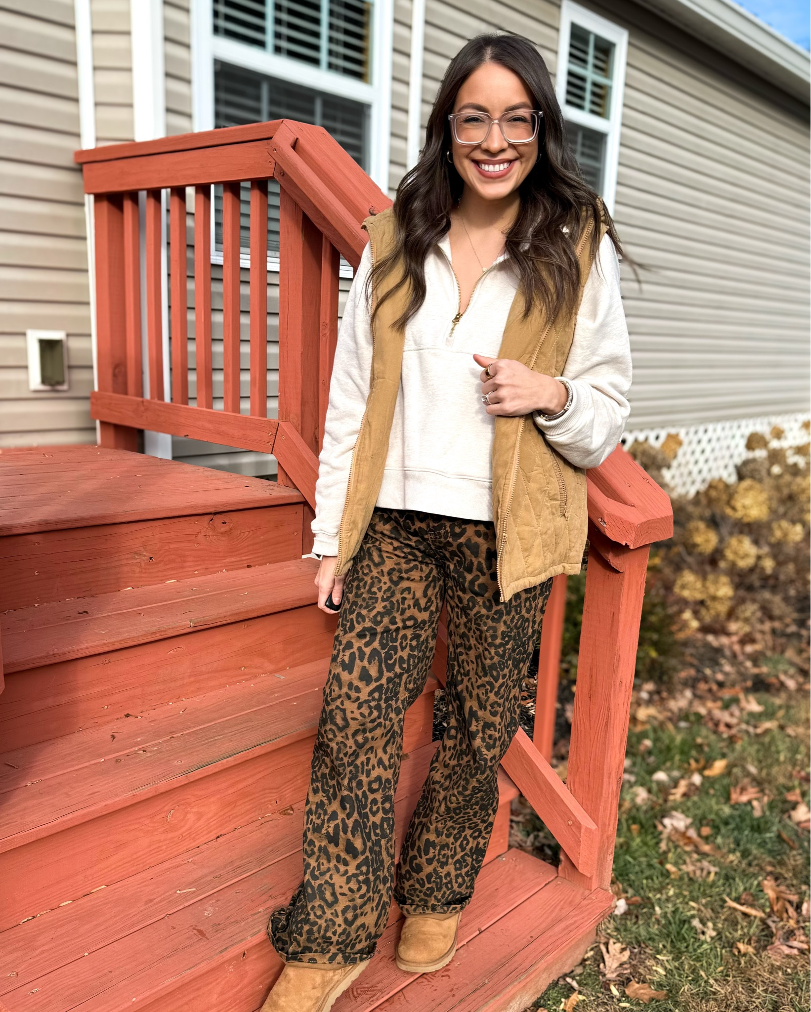 Leopard is a neutral, right?? 🐆🤎 
I am obsessed with these pants—the fit is so good! I grabbed a medium but definitely could’ve done a small. They’re perfect dressed up or down!
My UGGs haven’t left my feet because it is literally Arctic-level cold here 😅❄️
I took a little shopping trip for things we didn’t need, but honestly… getting ready after days of chaos felt so good. 🤎✨

#LTKootd #LTKSeasonal #LTKmomlife
