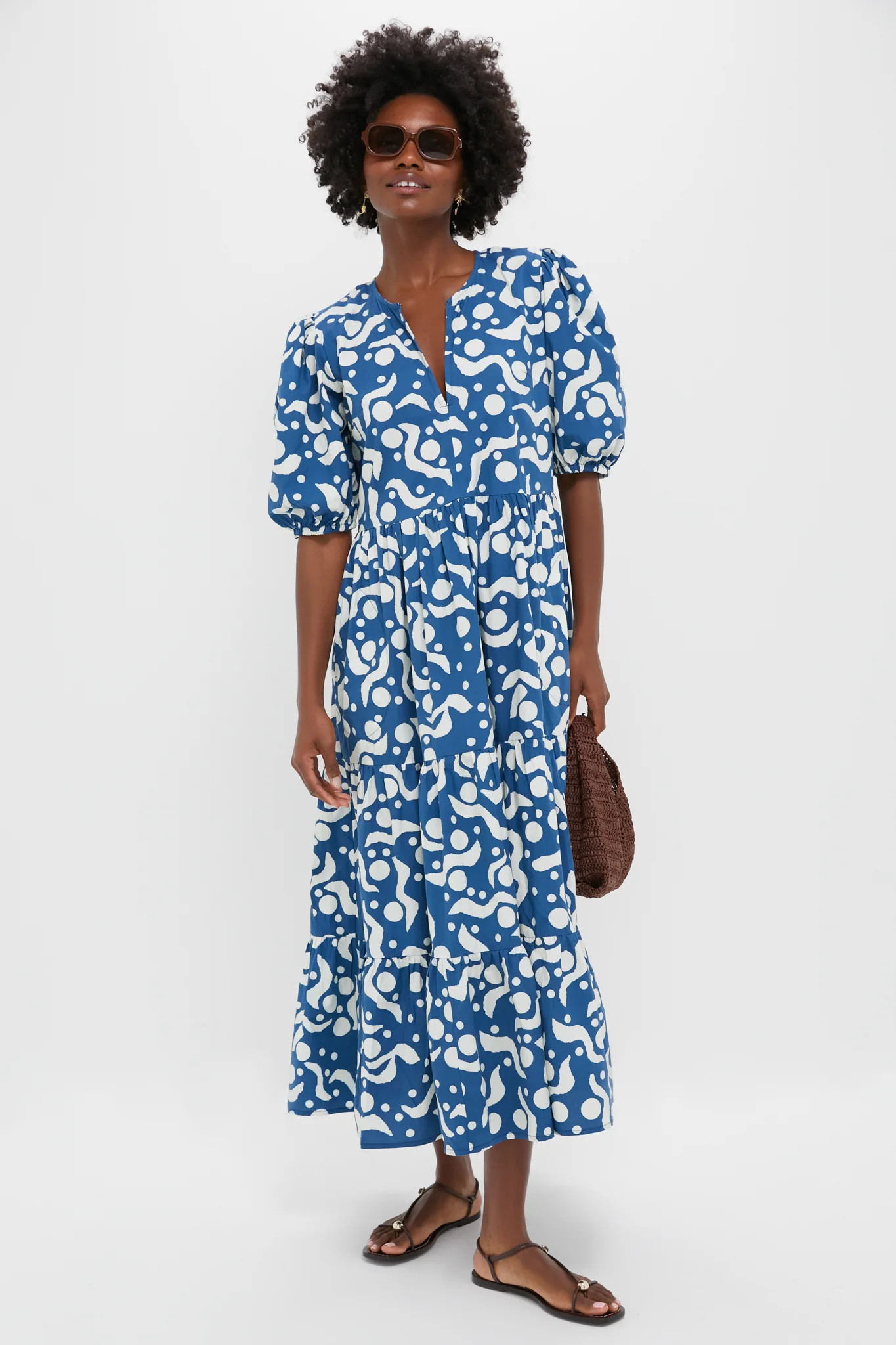 Exclusive Arcadia Navy Puff Sleeve Maxi Dress | Tuckernuck (US)