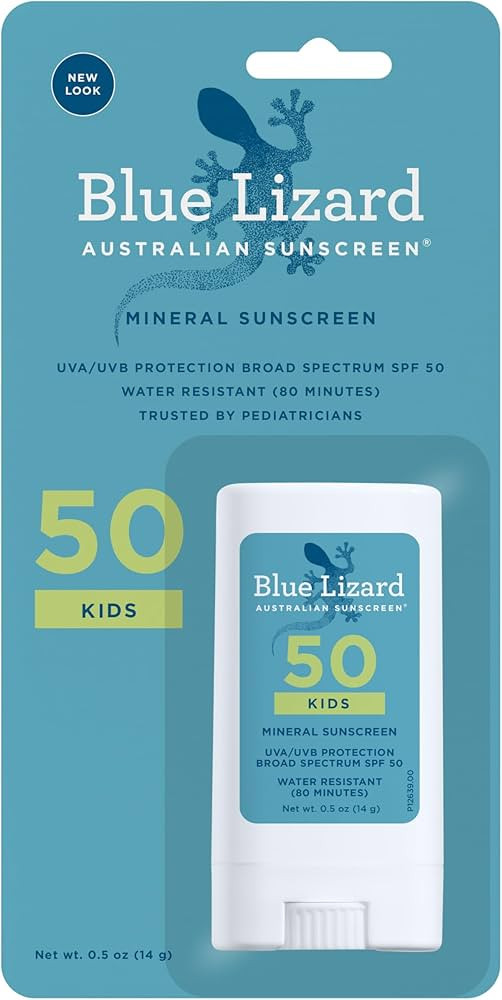 BLUE LIZARD Mineral Sunscreen Stick with Zinc Oxide SPF 50+ Water Resistant UVA/UVB Protection Ea... | Amazon (US)