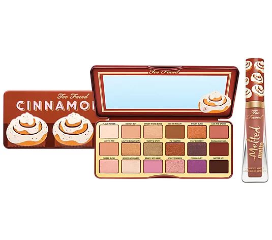 Too Faced Cinnamon Eye Shadow Palette and Liquid Lipstick Set - QVC.com | QVC