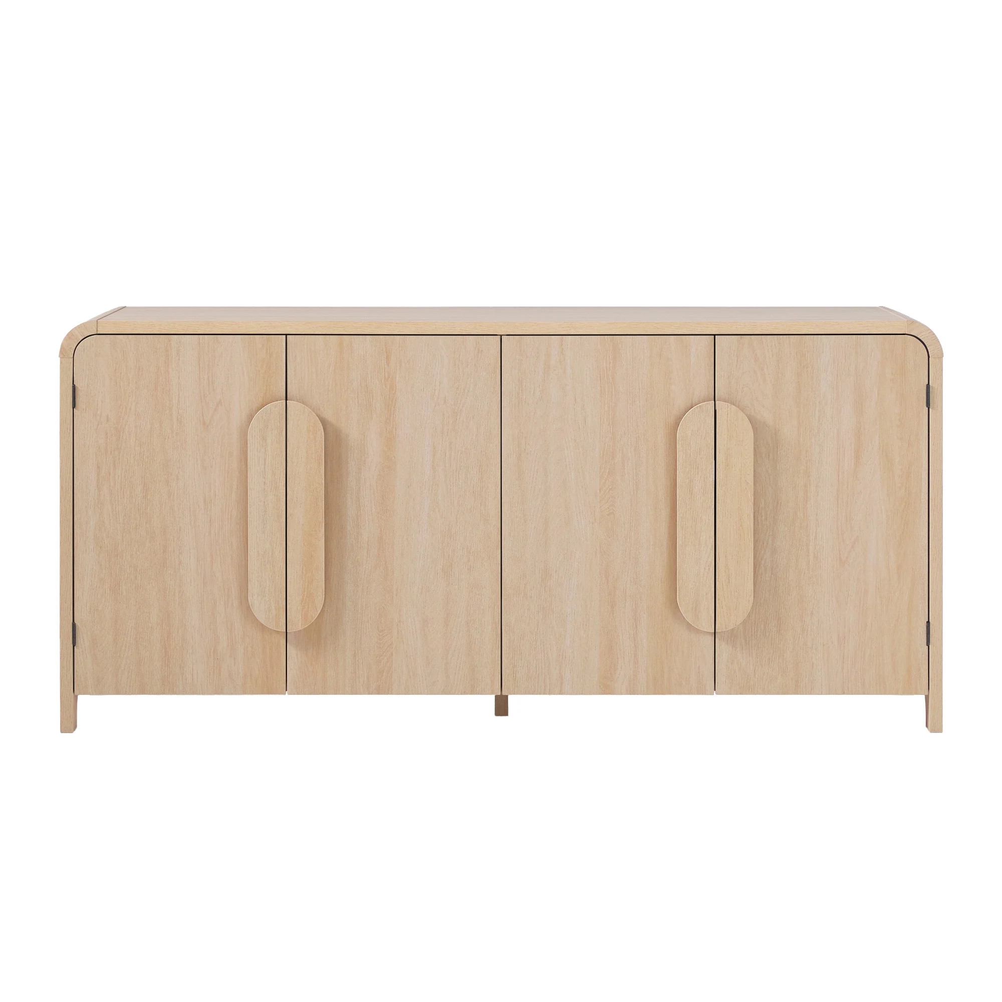Walker Edison Modern 64" Sideboard with Rounded Edges, Coastal Oak | Walmart (US)
