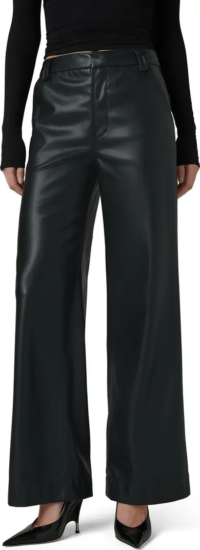 The Mia High Waist Faux Leather Wide Leg Jeans | Nordstrom