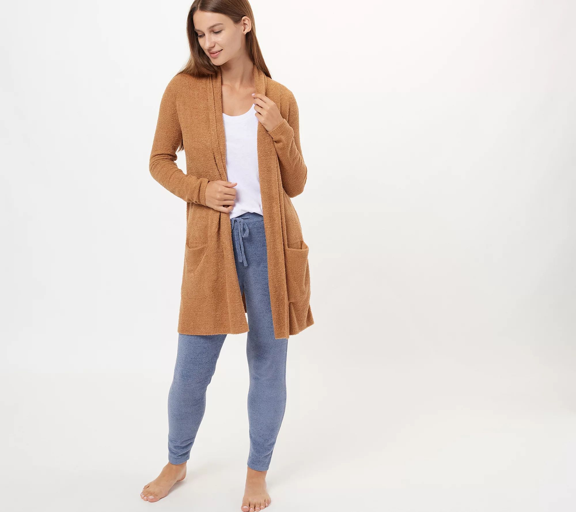 Barefoot Dreams CozyChic Lite Essential Long Cardigan | QVC