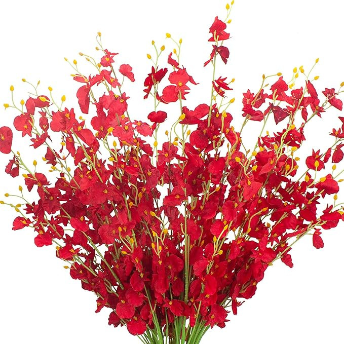 Artificial Orchid Silk Fake Flowers Faux Dancing Lady Orchids Stems Flower 10 Pcs Real Touch for ... | Amazon (US)