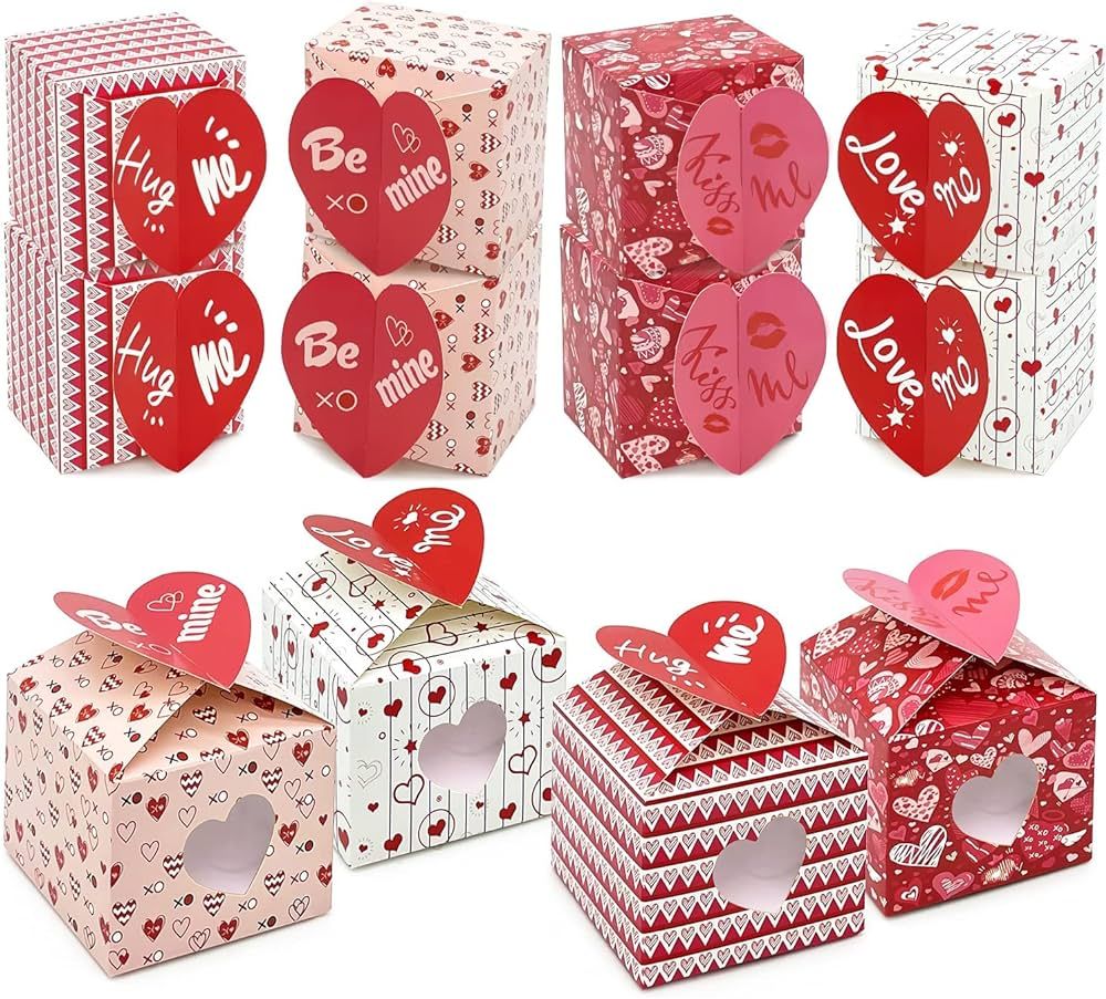Aviski 12Pcs Valentine's Day Treat Boxes Small Goodie Present Boxes Recycled Party Favor Boxes He... | Amazon (US)