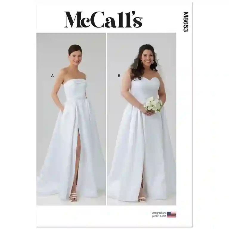 McCalls Sewing Pattern 8653 - Misses' and Women's Strapless Wedding Gown, Size: N6(18W-28W) | Walmart (US)