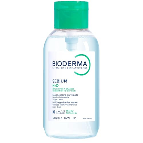 Bioderma Sébium H2O Micellar Water Pump, Cleansing and Makeup Removing Gentle Face Cleanser for Combination to Oily Skin, 16.9 Fl Oz | Amazon (US)