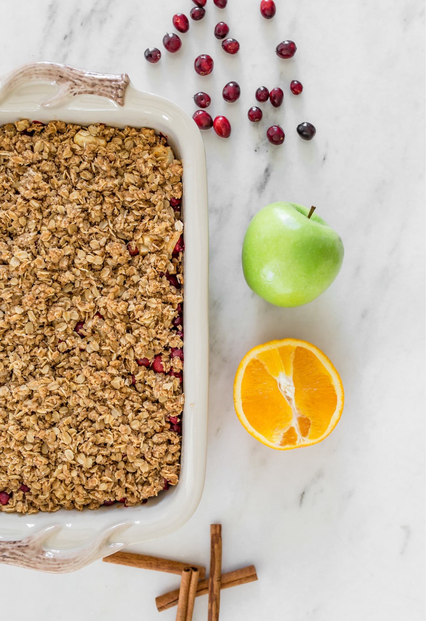 This Cranberry Apple Crisp is so good that everyone will come back for more!   The original version has a pecan crust, but I opted for an upside down version and made it into an updated cranberry apple crisp for those that are Gluten and Nut Free.   

I used a Juliska baking dish that has illustrations inside and really pretty “antler” handles.   

Ingredients
* Filling:
* 2 small Granny Smith Apple, peeled and diced
* 2½ c of Fresh Whole Cranberries
* 1½ tbs grated orange zest
* ¾ c brown sugar, packed
* ½ tsp ground cinnamon
* Pinch of ground cloves
* Topping:
* 1 c brown sugar, packed
* ¾ c gluten free old-fashioned oats (regular is fine, too!)
* ¾ c Cup4Cup (regular flour works also)
* 1 tsp ground cinnamon
* ½ c butter, cold and cubed

Instructions
1. Preheat oven to 350 degrees.
2. Mix Filling ingredients in a large bowl.
3. Place in baking dish.
4. Mix together Topping ingredients in a large bowl.
5. Place on top of Fruit filling.
6. Bake for 40 minutes.
7. Serve with ice cream or whipped cream if desired.


#LTKSeasonal #LTKHoliday #LTKhome