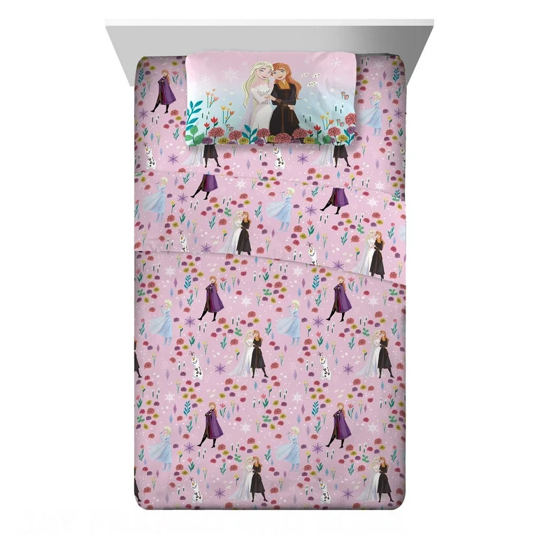 Disney Frozen Kids Twin Sheet Set, Pink - Walmart.com | Walmart (US)